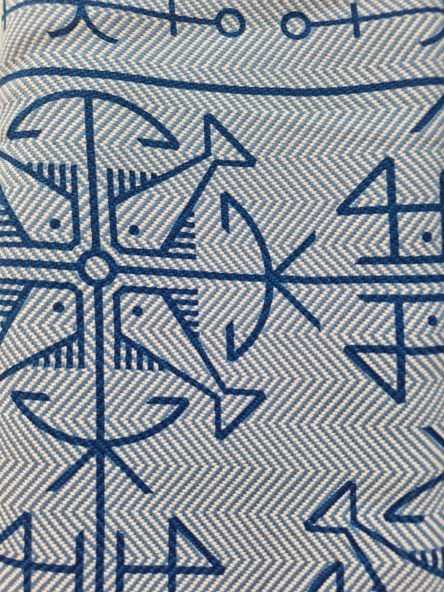 Strandteppich nach Original-Entwürfen der Vorpommerschen Fischerteppiche - Vierfisch Blau