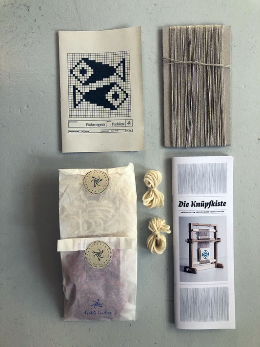 Materialpaket für einen weiteren Mini-Fischerteppich (Fischkiste blau)