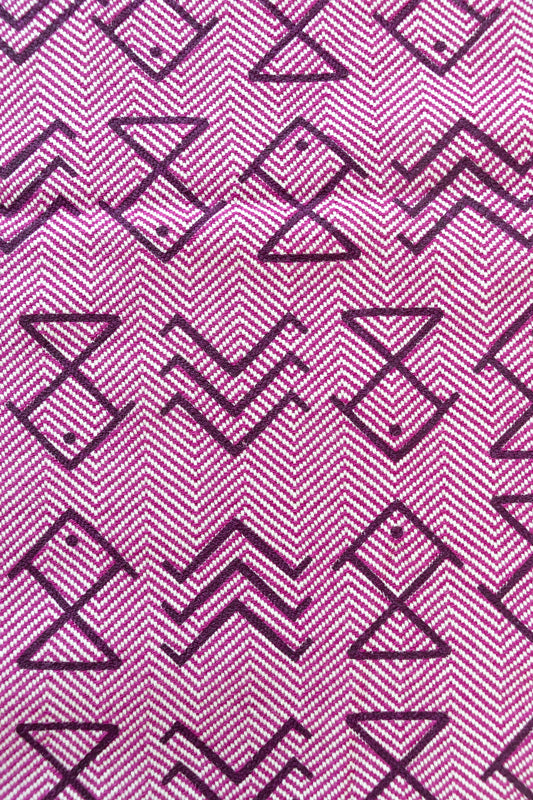 Strandteppich nach Original-Entwürfen der Vorpommerschen Fischerteppiche - Herz/Kreuz/Anker Pink