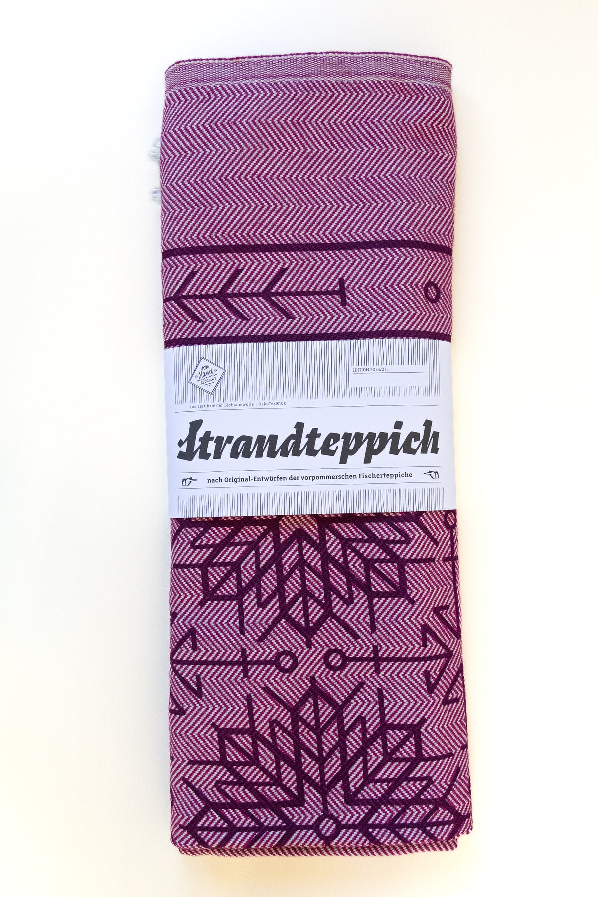 Strandteppich nach Original-Entwürfen der Vorpommerschen Fischerteppiche - Stranddistel Pink
